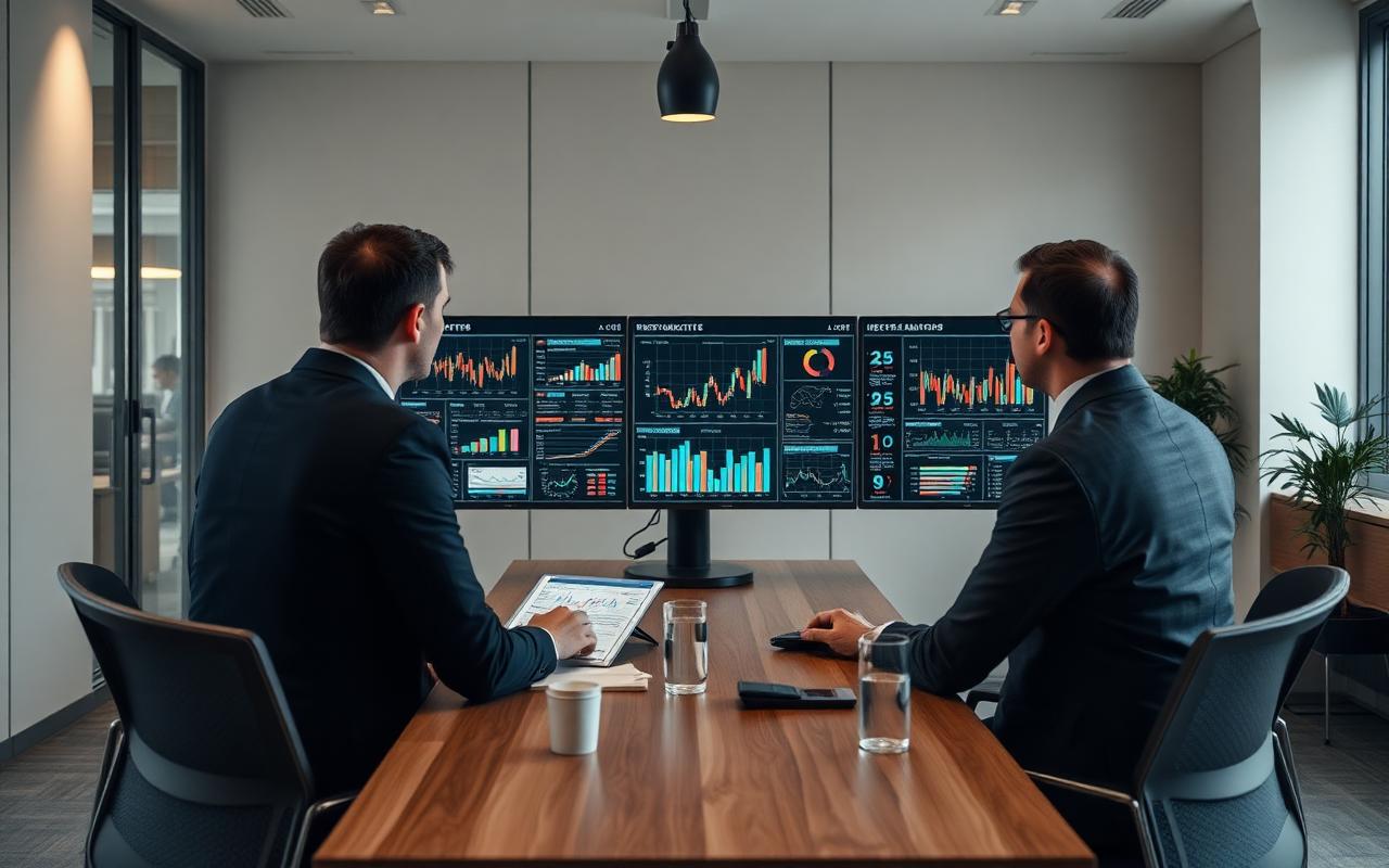 Analysts reviewing restaurant industry data